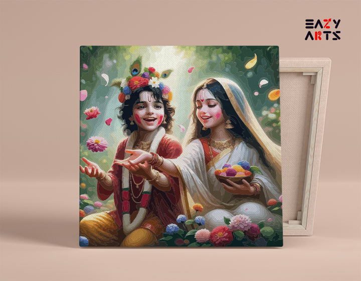 Divine Joy: Krishna and Radha Celebrating Together Paint by Numbers Kit