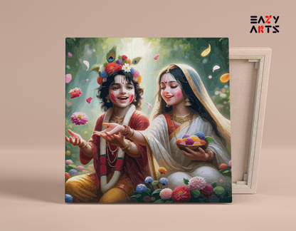 Divine Joy: Krishna and Radha Celebrating Together Paint by Numbers Kit
