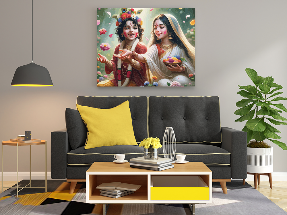 Divine Joy: Krishna and Radha Celebrating Together Paint by Numbers Kit