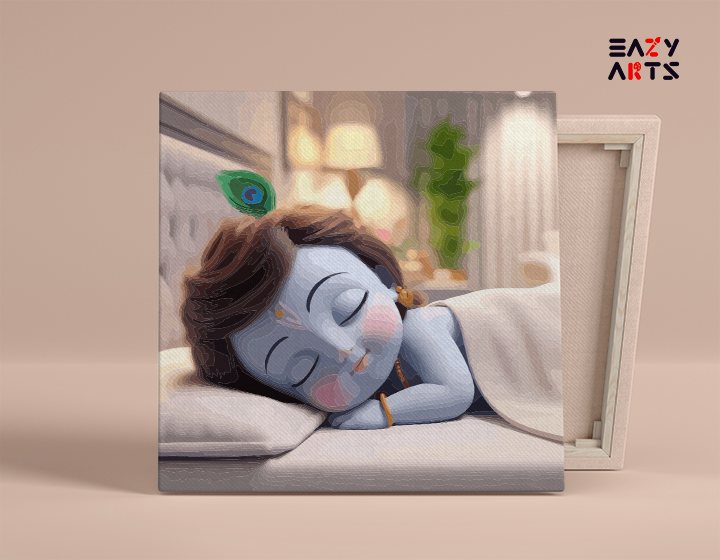 Serene Slumber: Baby Krishna Sleeping Paint by Numbers Kit