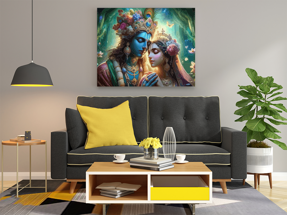 Eternal Love: Radha Krishna Under Moonlit Blossoms Paint by Numbers Kit