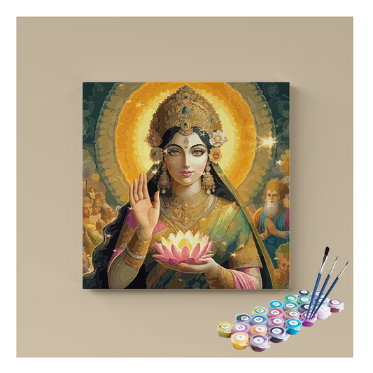 Divine Grace: Goddess Lakshmi in Radiant Splendor Paint by Numbers Kit