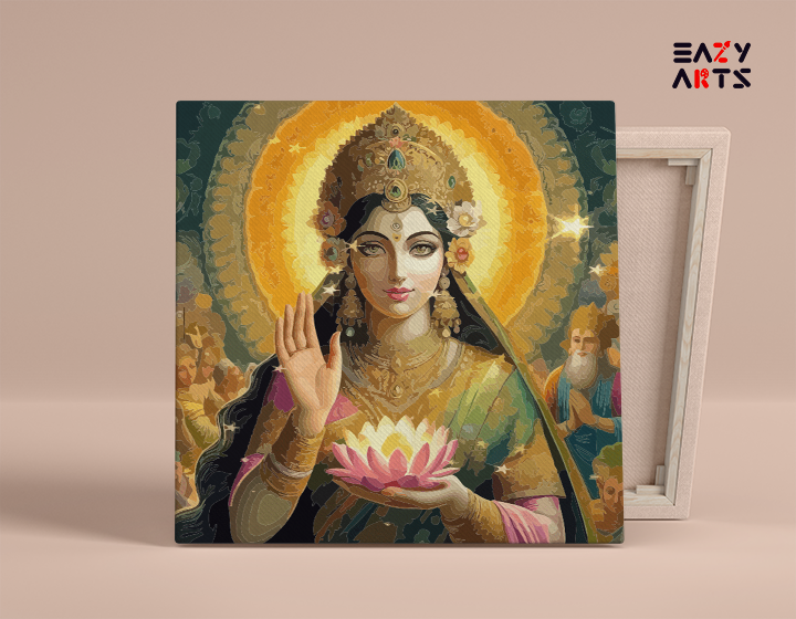 Divine Grace: Goddess Lakshmi in Radiant Splendor Paint by Numbers Kit
