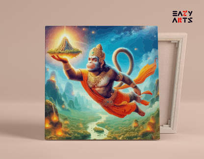Mighty Hanuman: The Savior of Sanjeevani Mountain Paint by Numbers Kit