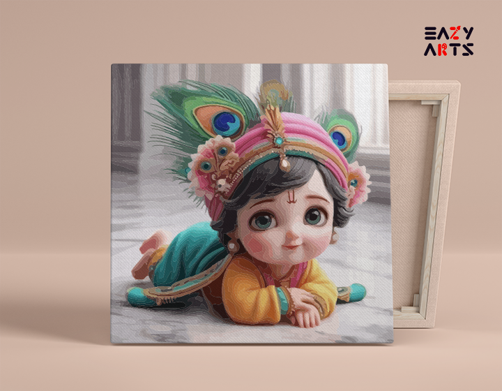 Adorable Baby Krishna: Divine Innocence Paint by Numbers Kit