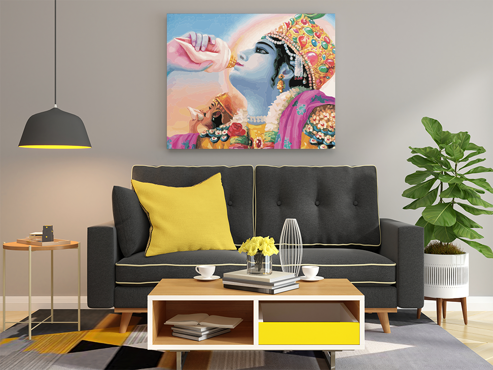 Victory Call: Lord Krishna with Shankh Paint by Numbers Kit