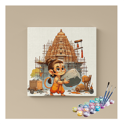 Little Hanuman Builds: Temple of Devotion Paint by Numbers Kit