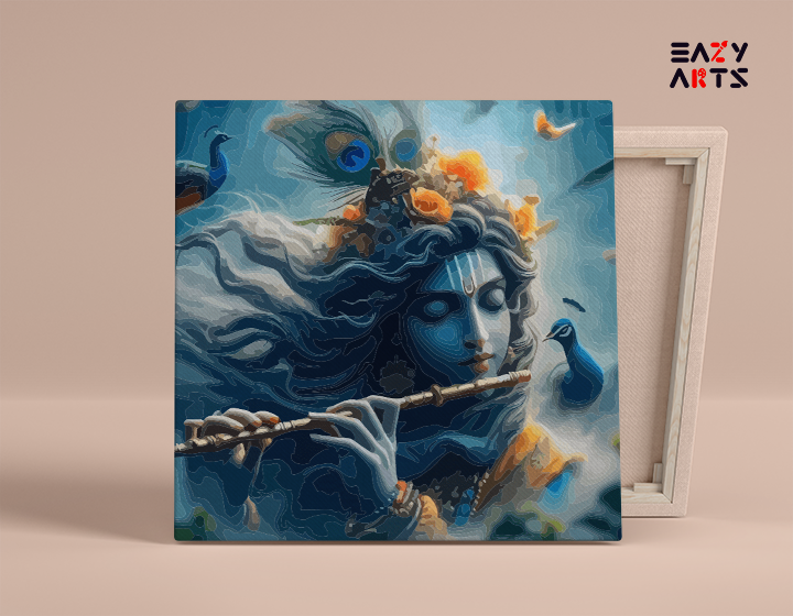 Divine Harmony: Krishna's Flute in the Mystical Breeze Paint by Numbers Kit