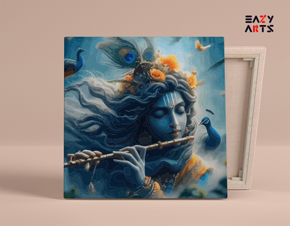 Divine Harmony: Krishna's Flute in the Mystical Breeze Paint by Numbers Kit