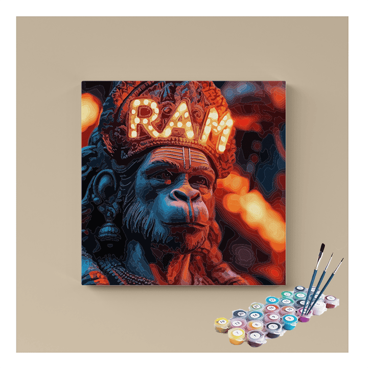Eternal Devotion: Lord Hanuman with 'Ram' Paint by Numbers Kit