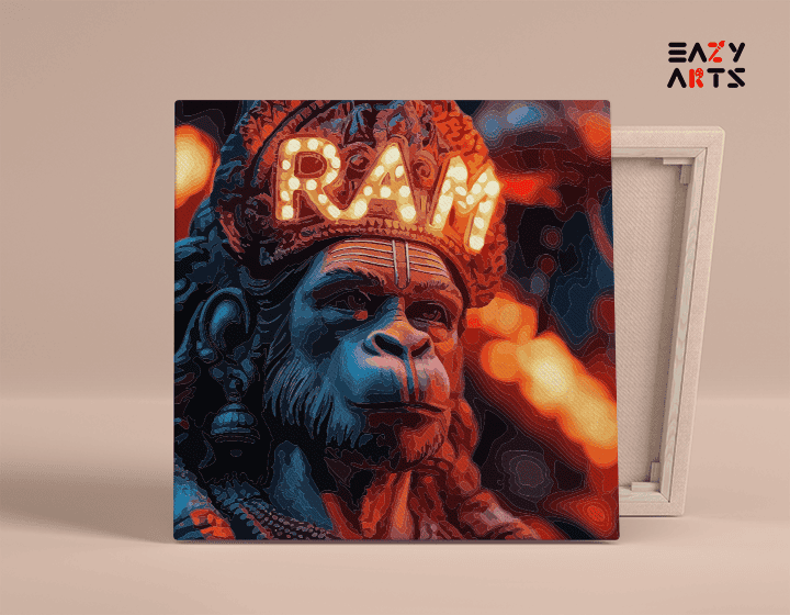 Eternal Devotion: Lord Hanuman with 'Ram' Paint by Numbers Kit