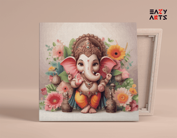 Divine Beginnings: Lord Ganesha with Floral Garland Paint by Numbers Kit