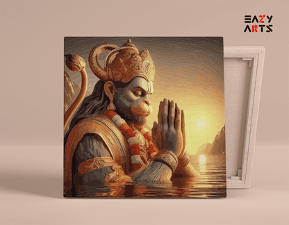 Serenity of Devotion: Hanuman in Prayers Paint by Numbers Kit