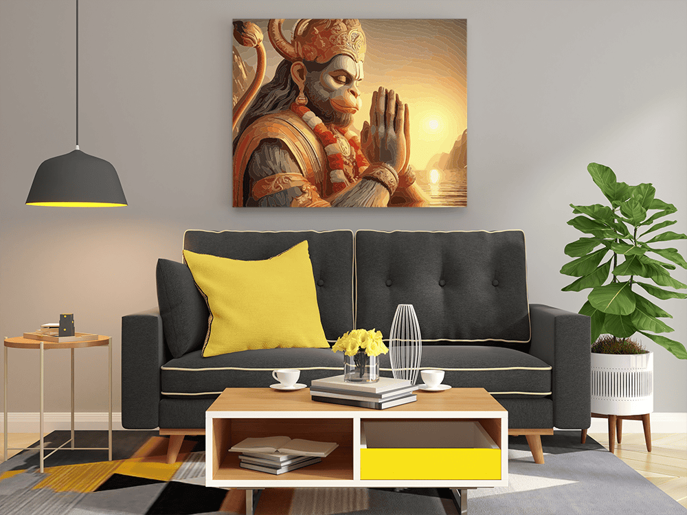 Serenity of Devotion: Hanuman in Prayers Paint by Numbers Kit