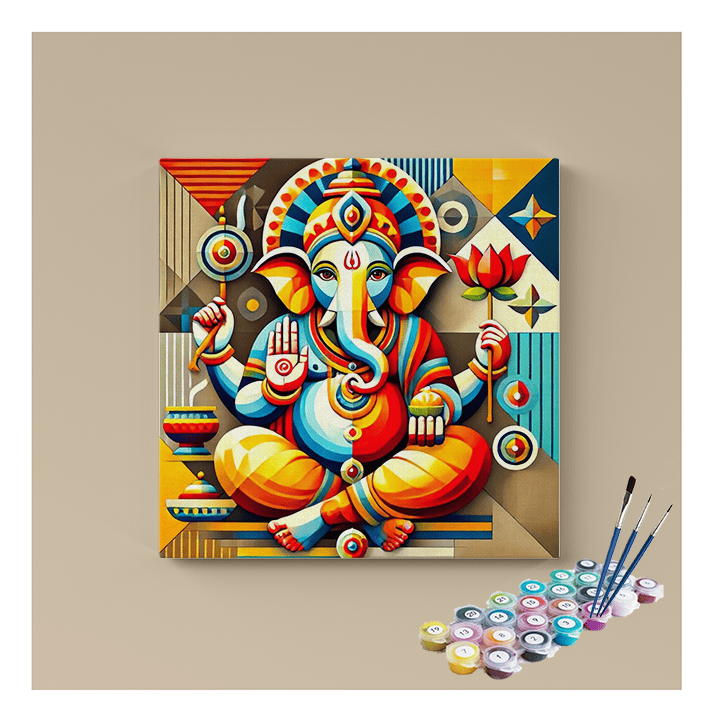 Modern Geometric Lord Ganesha Paint by Numbers Kit