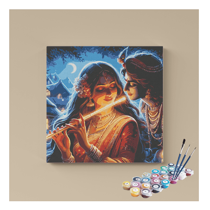 Divine Melody: Radha and Krishna Paint by Numbers Kit