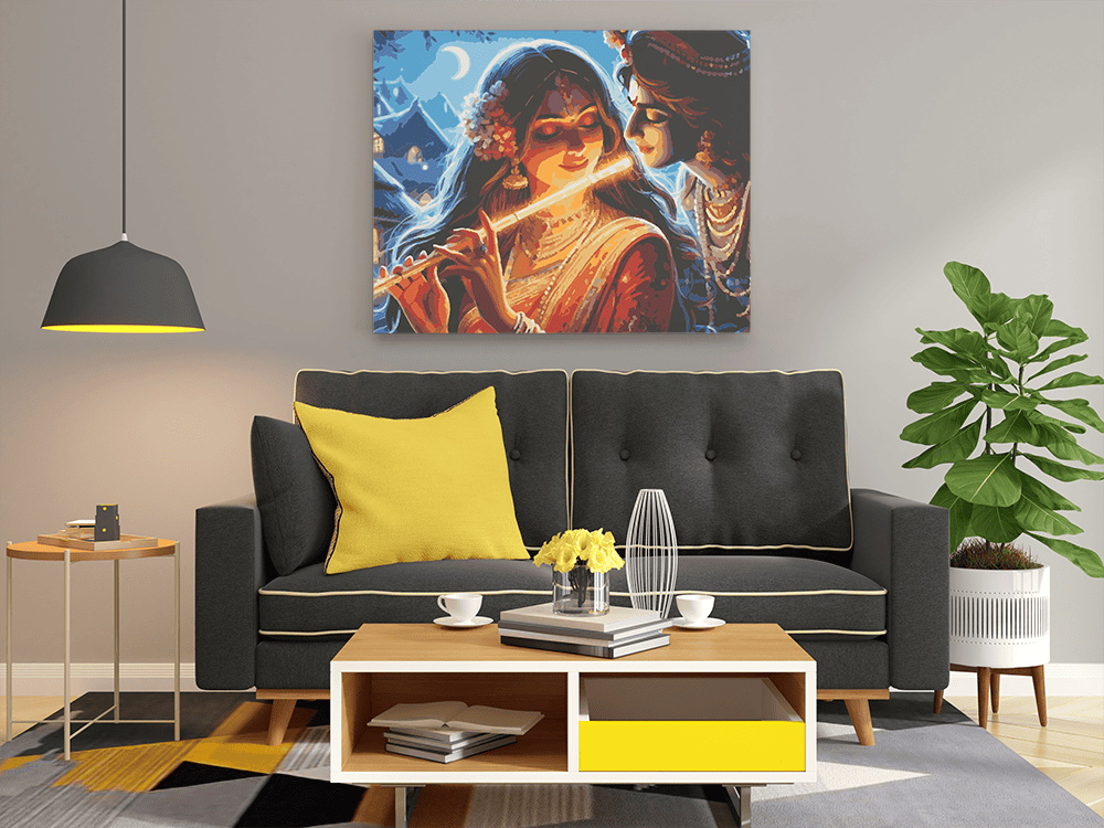 Divine Melody: Radha and Krishna Paint by Numbers Kit