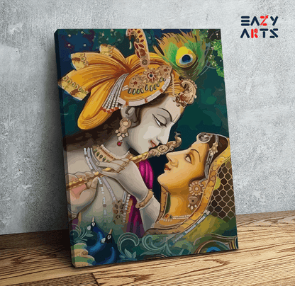Divine Harmony: Krishna and Radha's Enchantment Paint by Numbers Kit