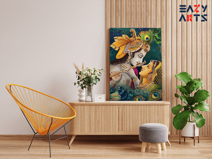 Divine Harmony: Krishna and Radha's Enchantment Paint by Numbers Kit