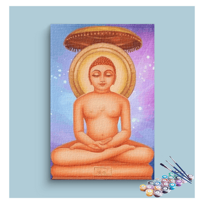 Enlightened Serenity: Jain Tirthankara in Meditation Paint by Numbers Kit