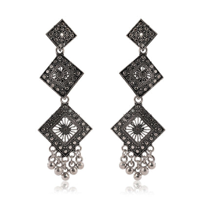 Women Traditional Silver AZ838-OXidised Jhumka Set | German Silver Chand Baliyan & Jhumkas Earrings for Women | Birthday & Anniversary Gift -AZ838-OX-ER47