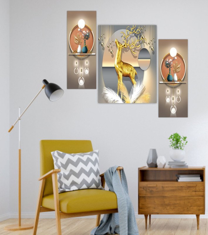 Set Of 3 Digital Wall Painting