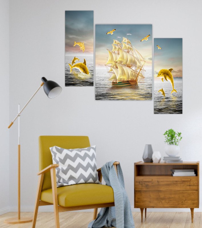 Set Of 3 Digital Wall Painting