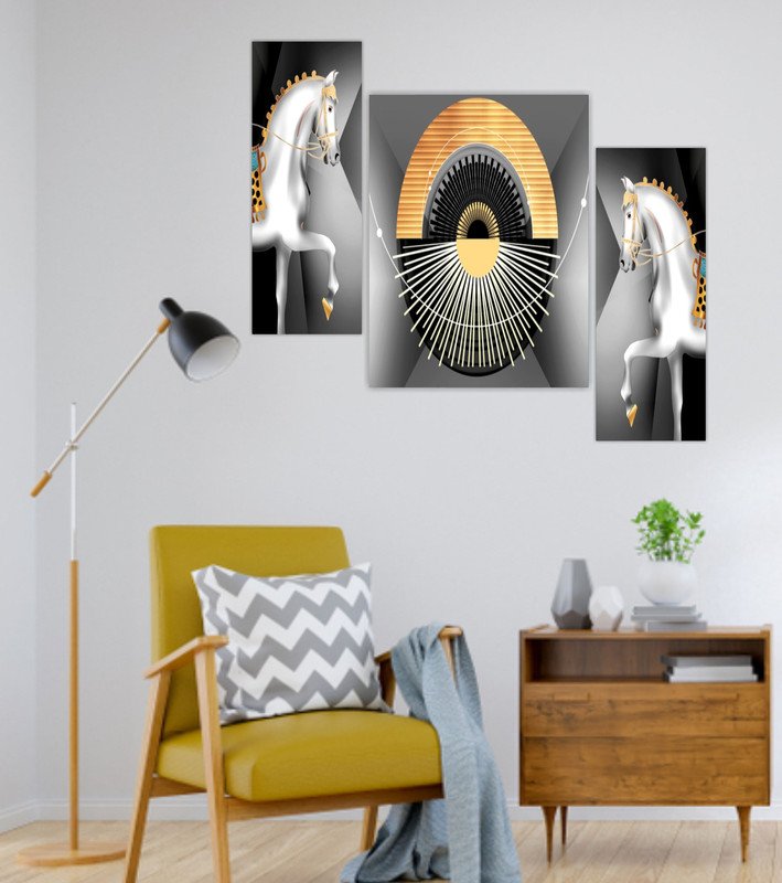 Set Of 3 Digital Wall Painting