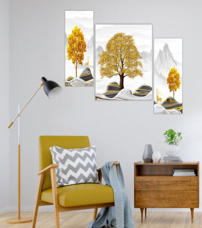 Set Of 3 Digital Wall Painting