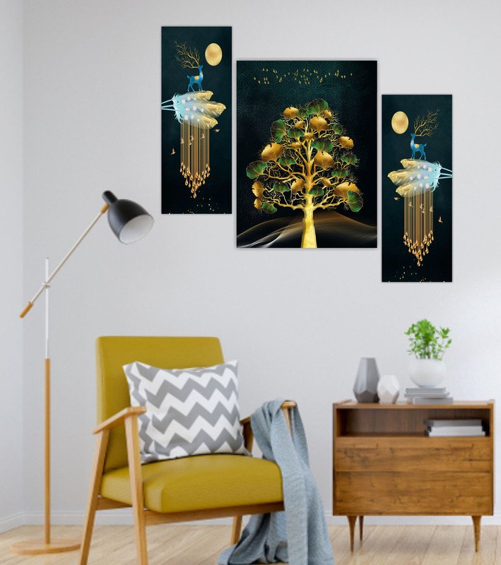 Set Of 3 Digital Wall Painting