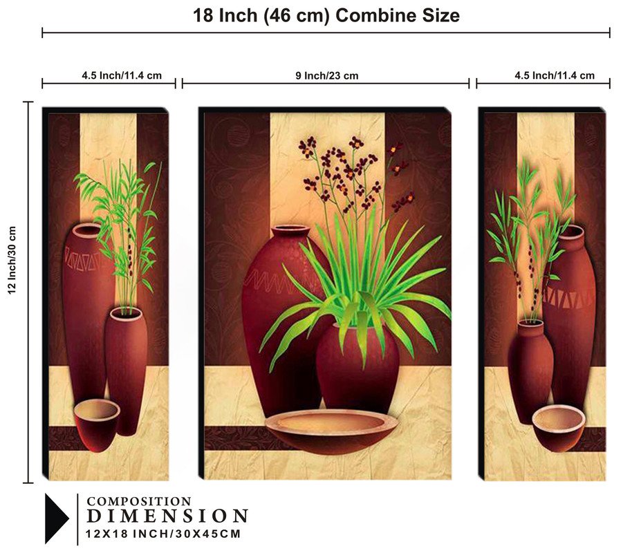 Set Of 3 Digital Wall Painting