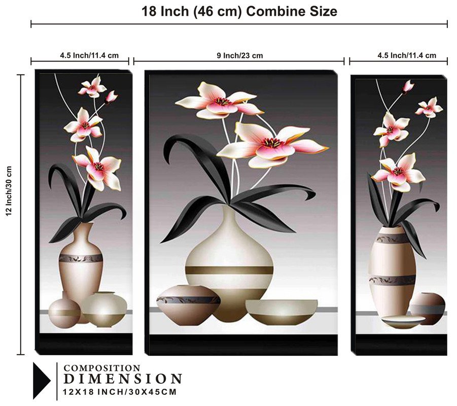 Set Of 3 Digital Wall Painting