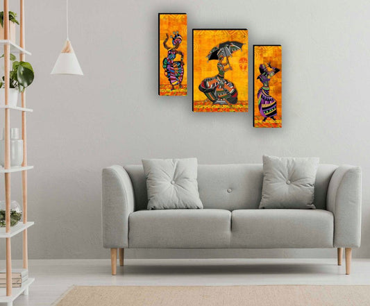 Set Of 3 Digital Wall Painting