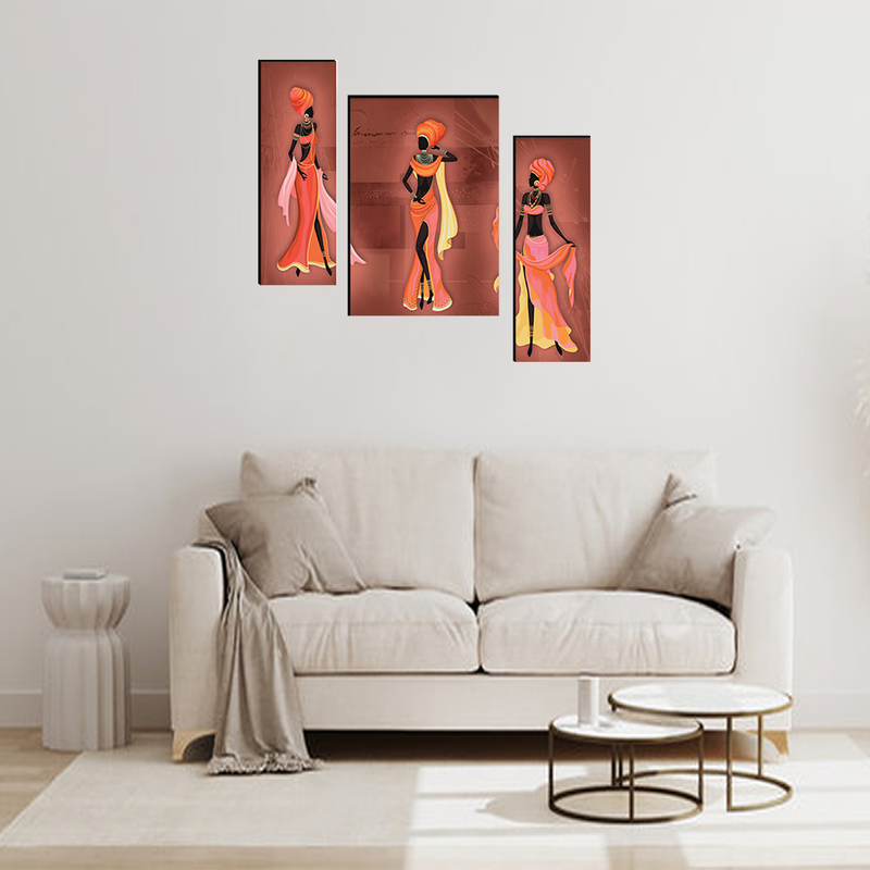 Set Of 3 Digital Wall Painting