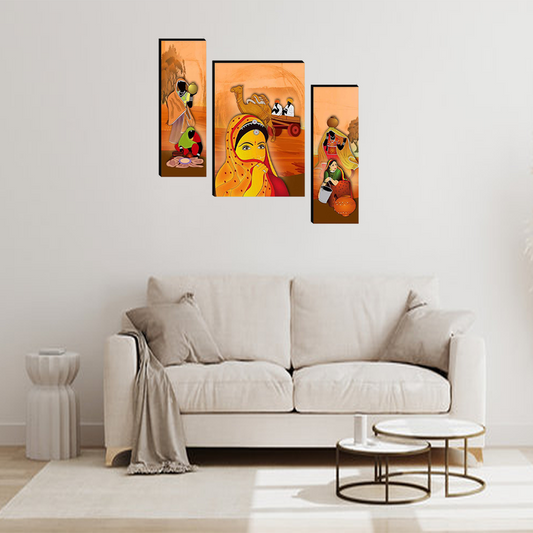 Set Of 3 Digital Wall Painting