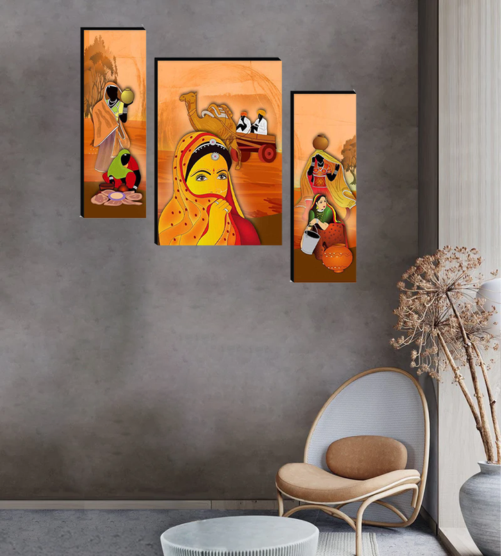 Set Of 3 Digital Wall Painting