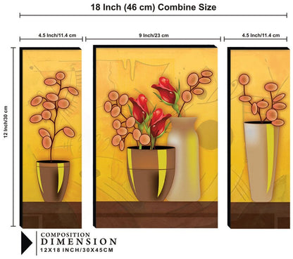 Set Of 3 Digital Wall Painting