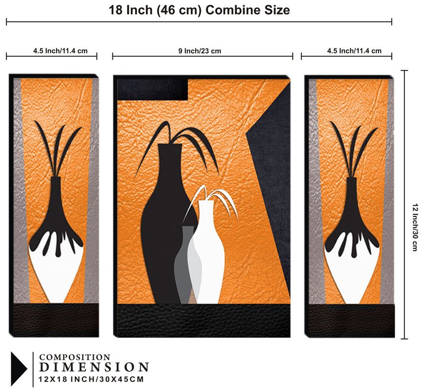 Set Of 3 Digital Wall Painting