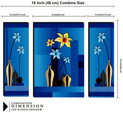 Set Of 3 Digital Wall Painting