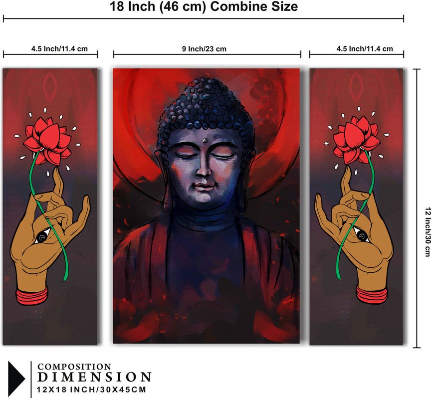 Set Of 3 Digital Wall Painting