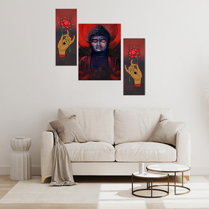 Set Of 3 Digital Wall Painting