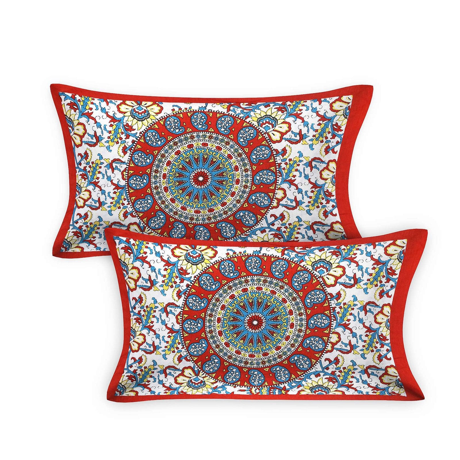 100% Pure Cotton Traditional Printed Bedsheet for Double Bed King Size Bedsheet with 2 Pillow Covers