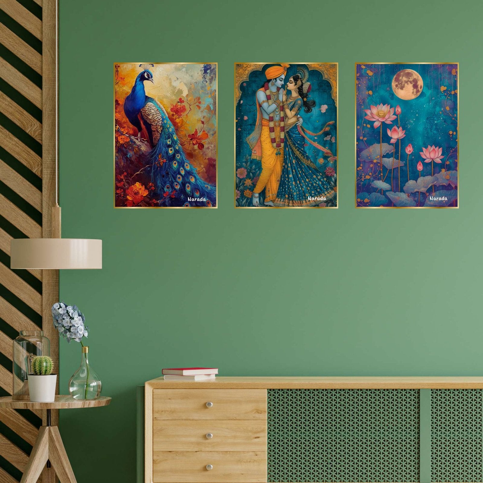 Set of Three Wall Paintings for Wall Dacoration Golden Framed Wall Paintings for Living Room &amp; Bedroom Wall Art for Home Decoration &amp; Office Wall Décor (24×18 inch CH-GD3-12)
