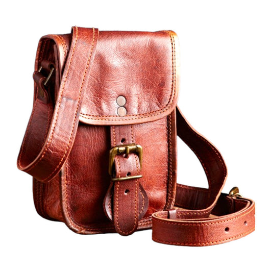 Craftshades - 5.7 Inch Handcrafted Mobile Sling Bag Goat Leather