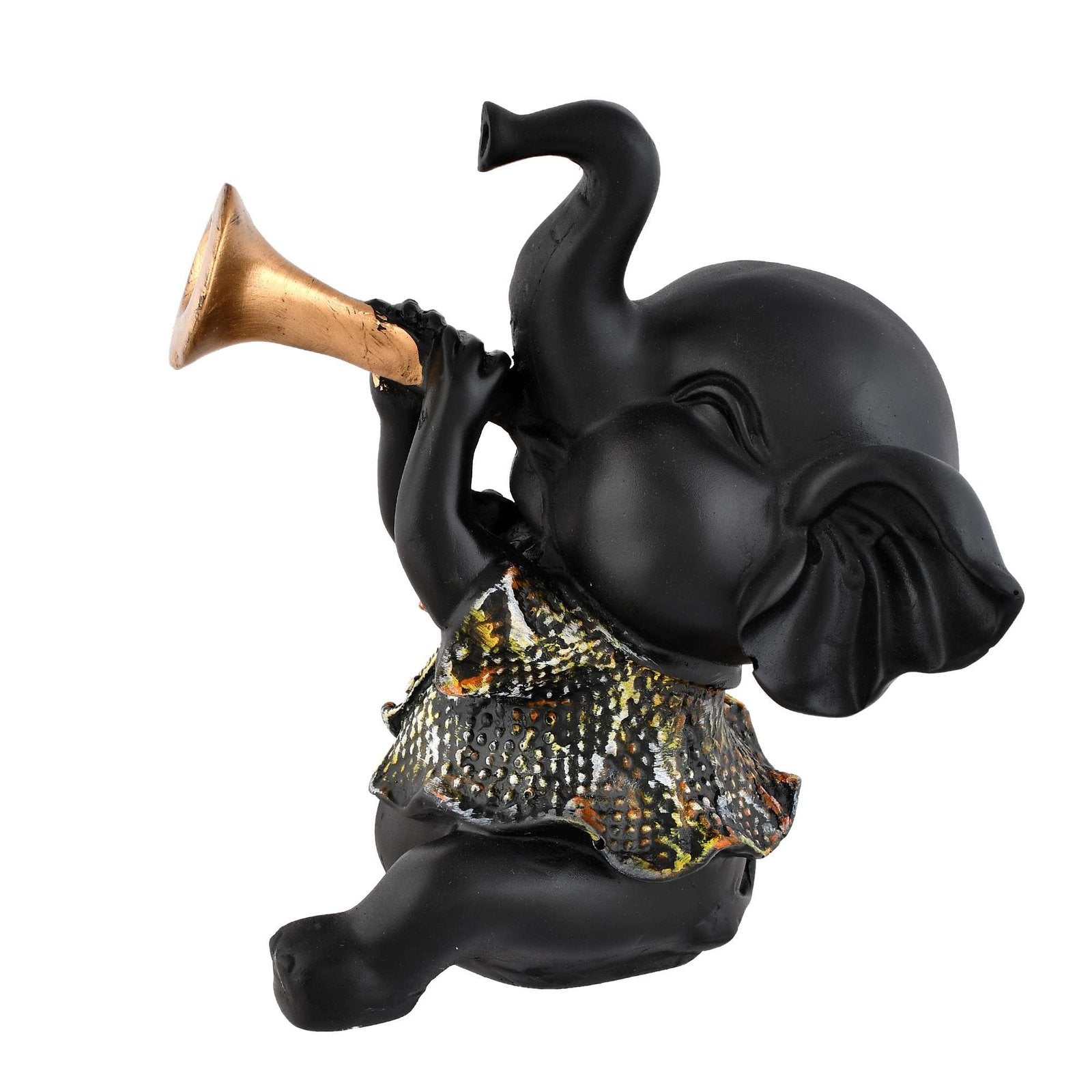 Elephant Playing Musical Instrument Sculpture