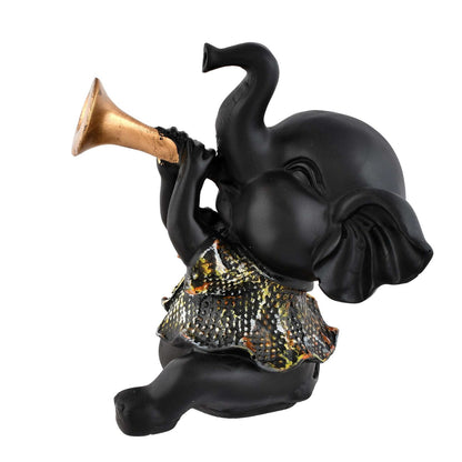 Elephant Playing Musical Instrument Sculpture