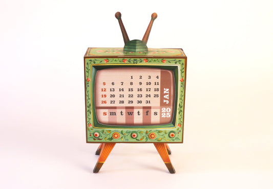 Mini TV Desk Calendar 2025 DIY Paper Craft Kit