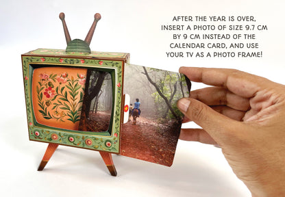 Mini TV Desk Calendar 2025 DIY Paper Craft Kit