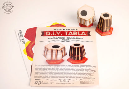 Mini Tabla Indian Musical Instrument DIY Paper Craft Kit