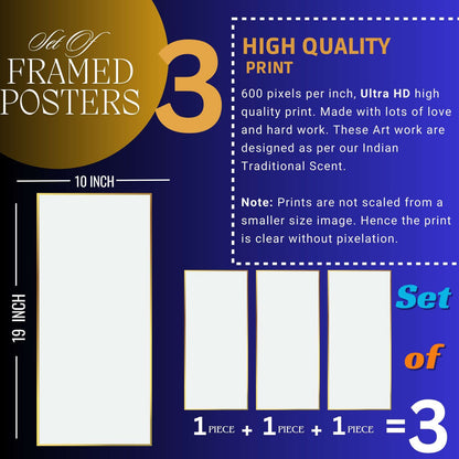Set of Two Wall Paintings for Wall Dacoration Golden Framed Wall Paintings for Living Room & Bedroom Wall Art for Home Decoration & Office Wall Décor (14×11 inch CH-GD2-22)